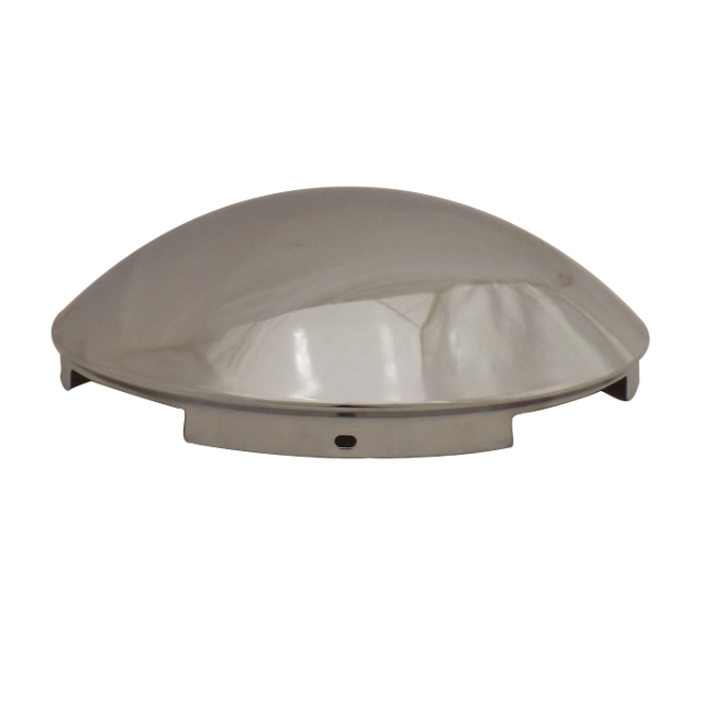 HUB CAP CHROME FRONT ROUND 8 5/8" LIP HEIGHT 5/16" 4 NOTCH