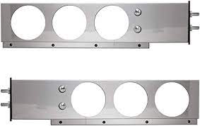 CHROME SPRING LOADED 2 PIECES LIGHT BAR WITH ROUND CUT OUT 6"X30"X2.25"