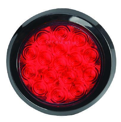 4" ROUND RED 16SQ LED W/ GROMMET